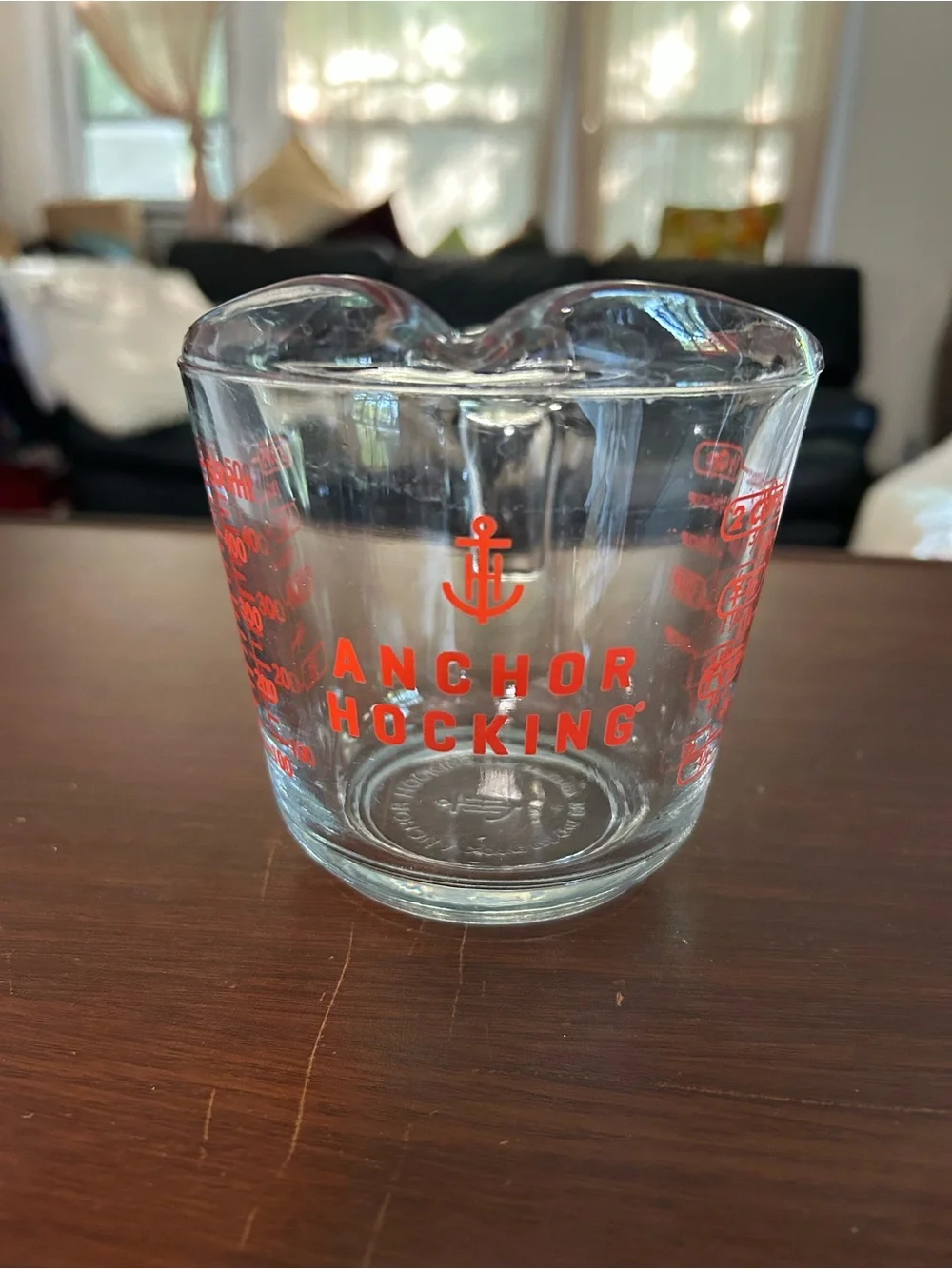Anchor Hocking Clear Glass Measuring Cup with Red Logo